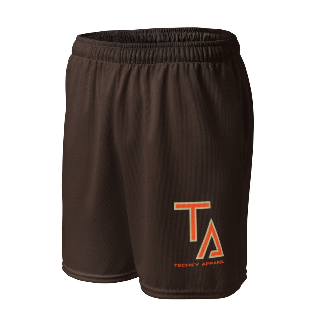 Techky Brown Unisex Mesh Shorts