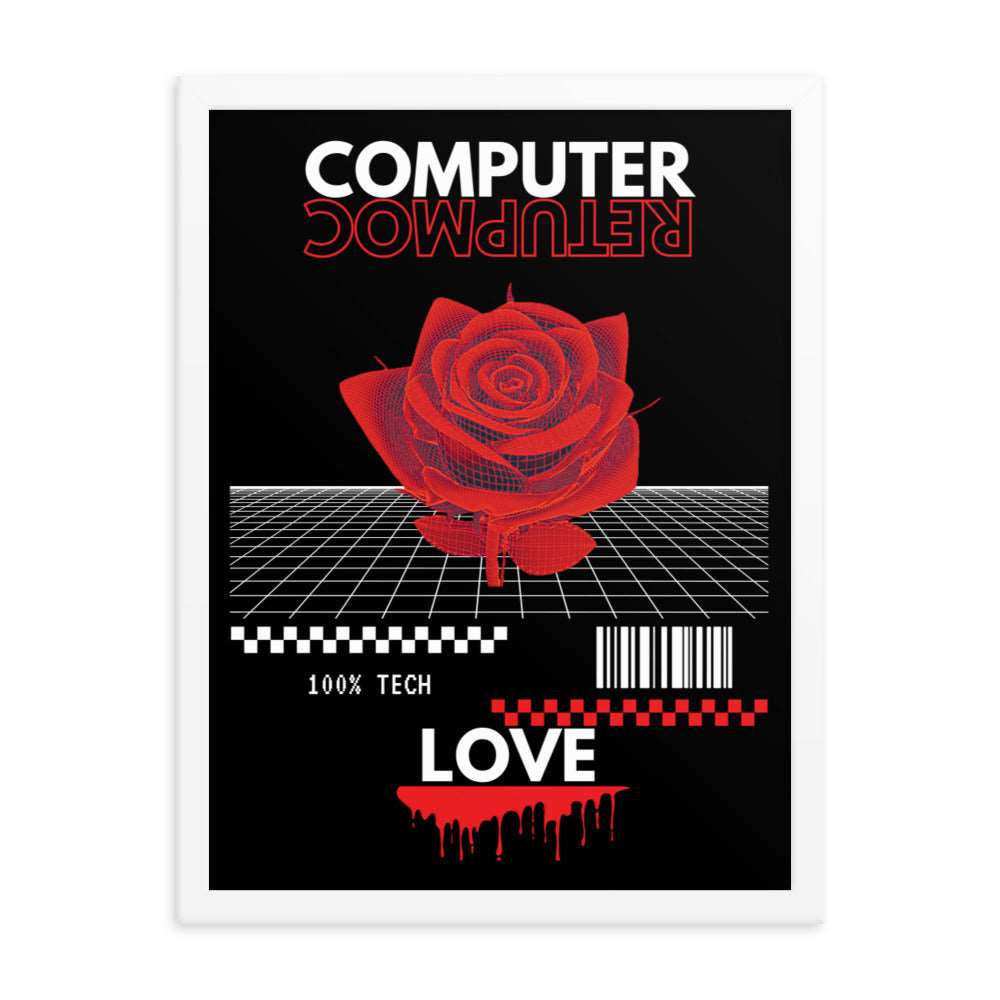 Computer Love Framed poster (Black)