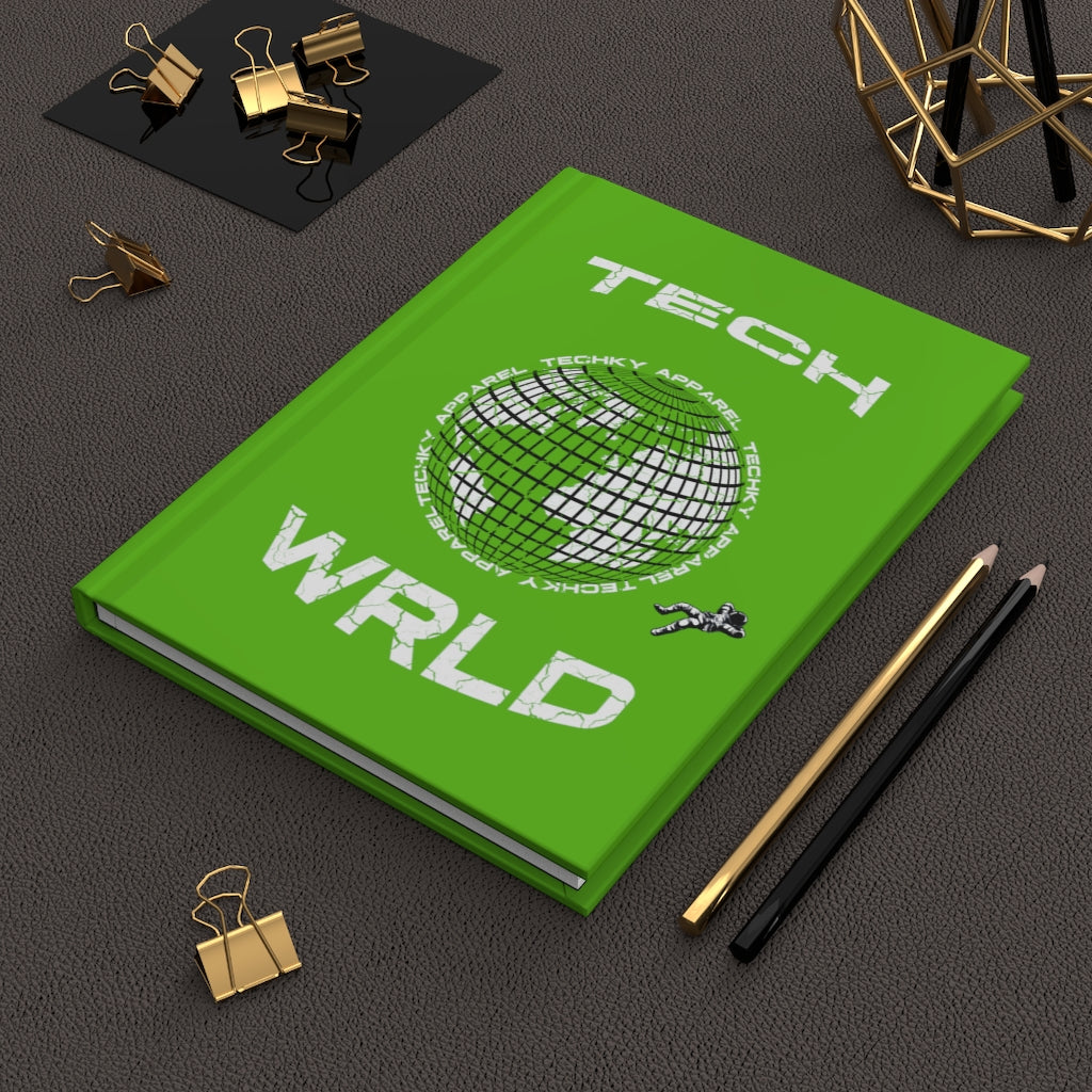"Tech Wrld" Hardcover Journal Matte (Green Nebula)