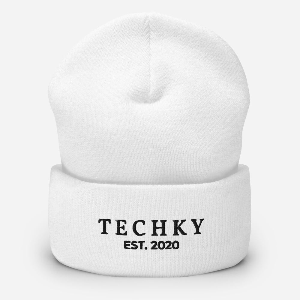 Techky Est Cuffed Beanie (White)