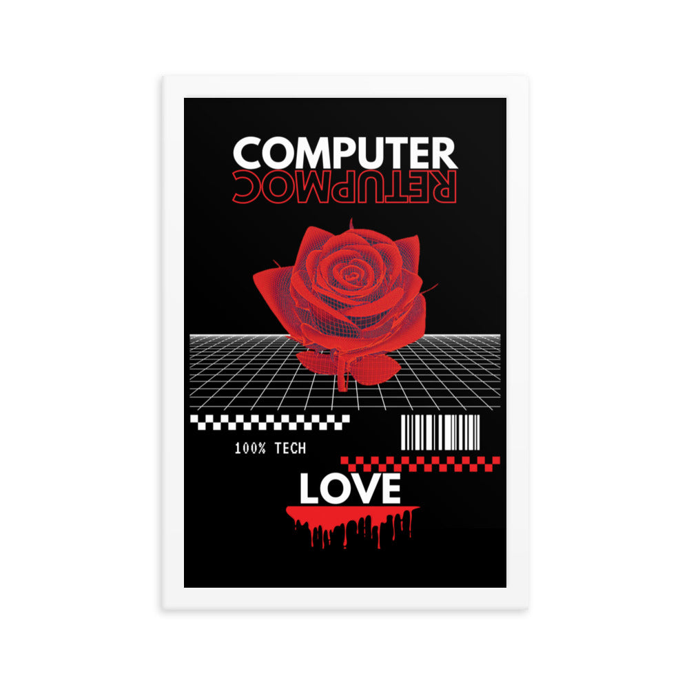 Computer Love Framed poster (Black)