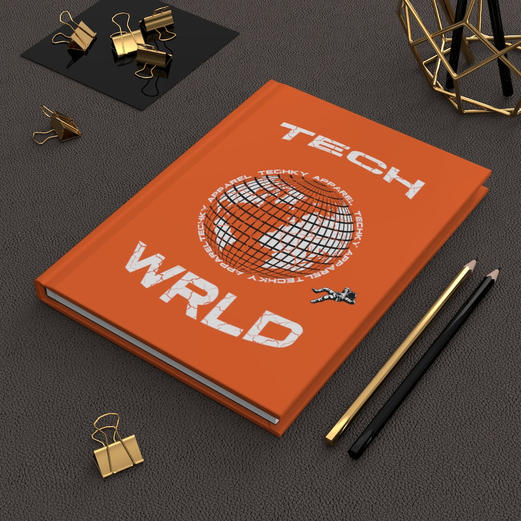 "Tech Wrld" Hardcover Journal Matte (Mars Orange)